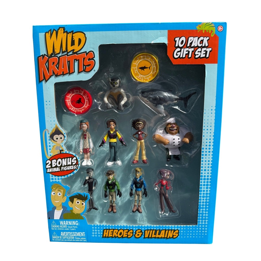Wild Kratts Heroes & Villains 10 Pack Gift Set Kids Multicolor Excellent Figures